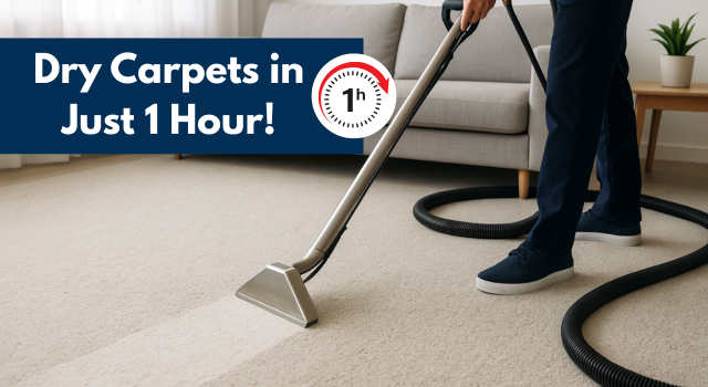 Dry in one hour carpet cleaning