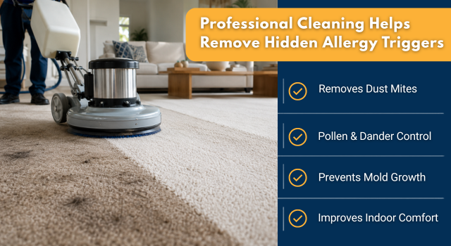 Professional carpet cleaning for allergies in a South Florida